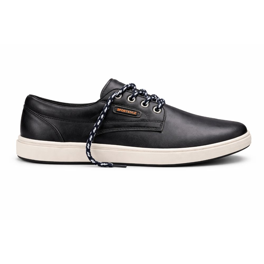 Mens Black Casual Shoes with LaceUp Design